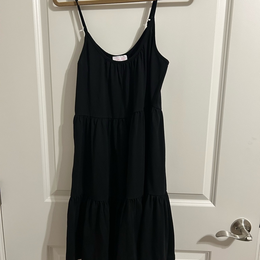 Pink Lily Elegant Black Tiered Dress